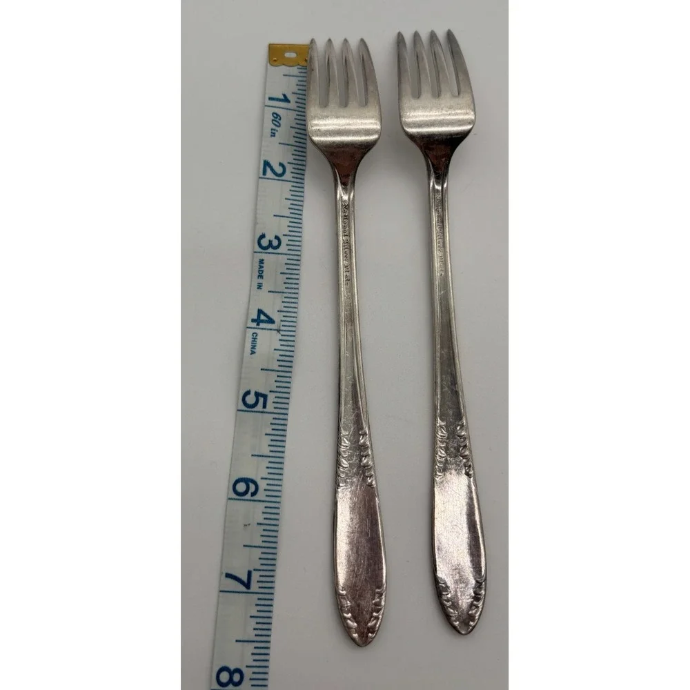 Two Vintage Royal‎ Silver Plate Forks Embossed Floral Pattern